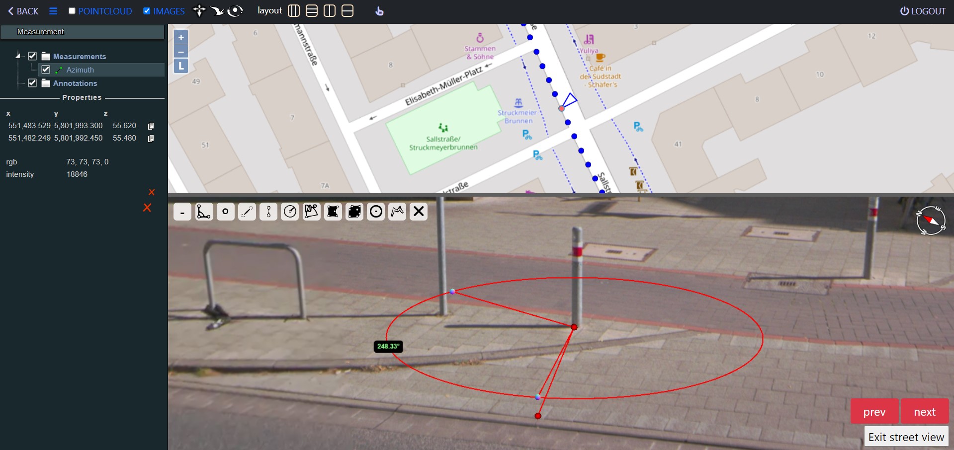 Azimuth measurement